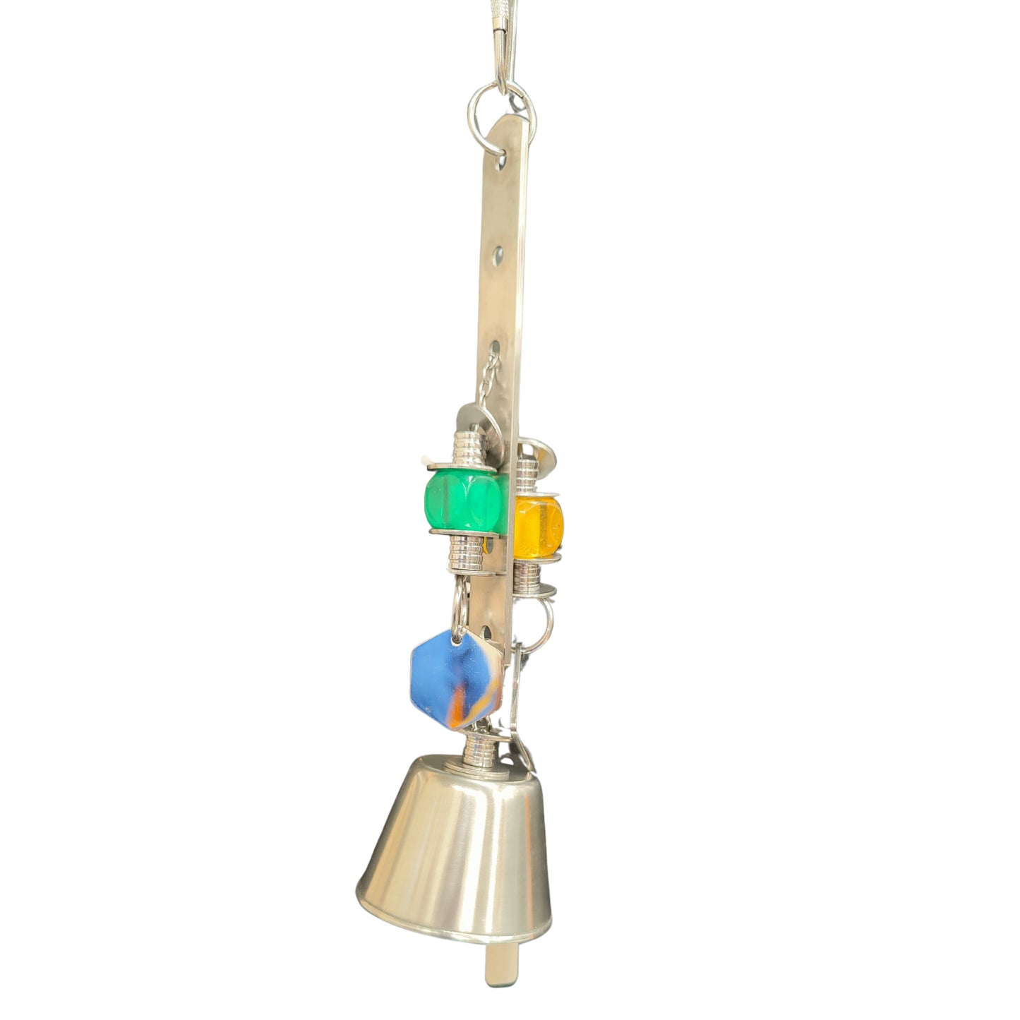 stainless steel pull with stainless steel bell bird toy