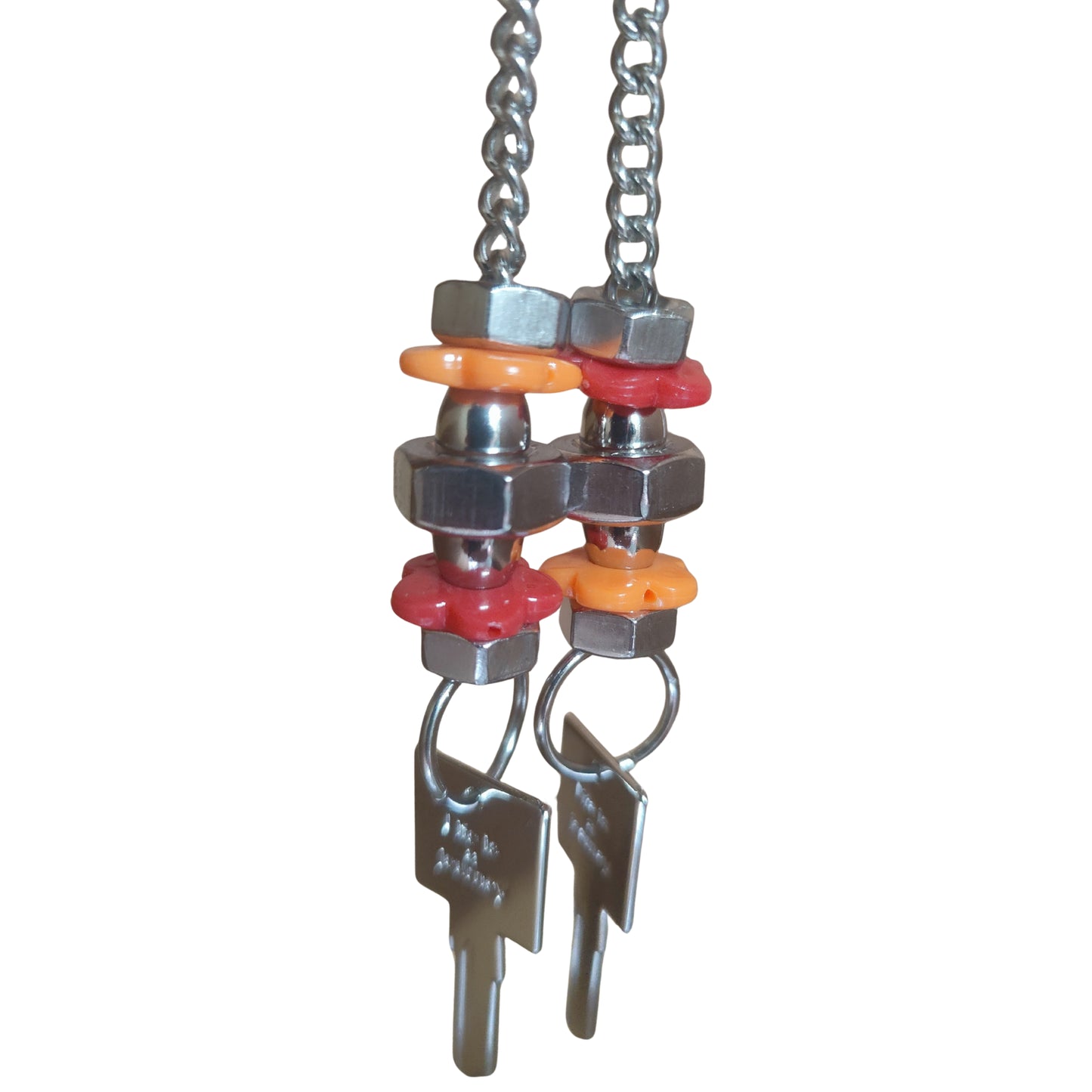 Stainless Steel Two Keys Bird Toys Lou Lou Bells Bird Toys