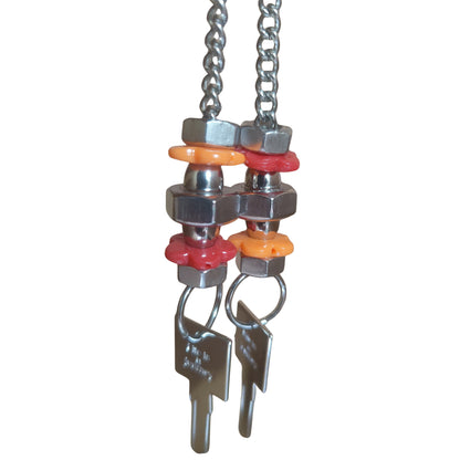 Stainless Steel Two Keys Bird Toys Lou Lou Bells Bird Toys