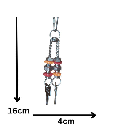 Stainless Steel Two Keys Bird Toys Lou Lou Bells Bird Toys