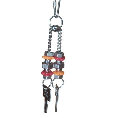 Stainless Steel Two Keys Bird Toys Lou Lou Bells Bird Toys