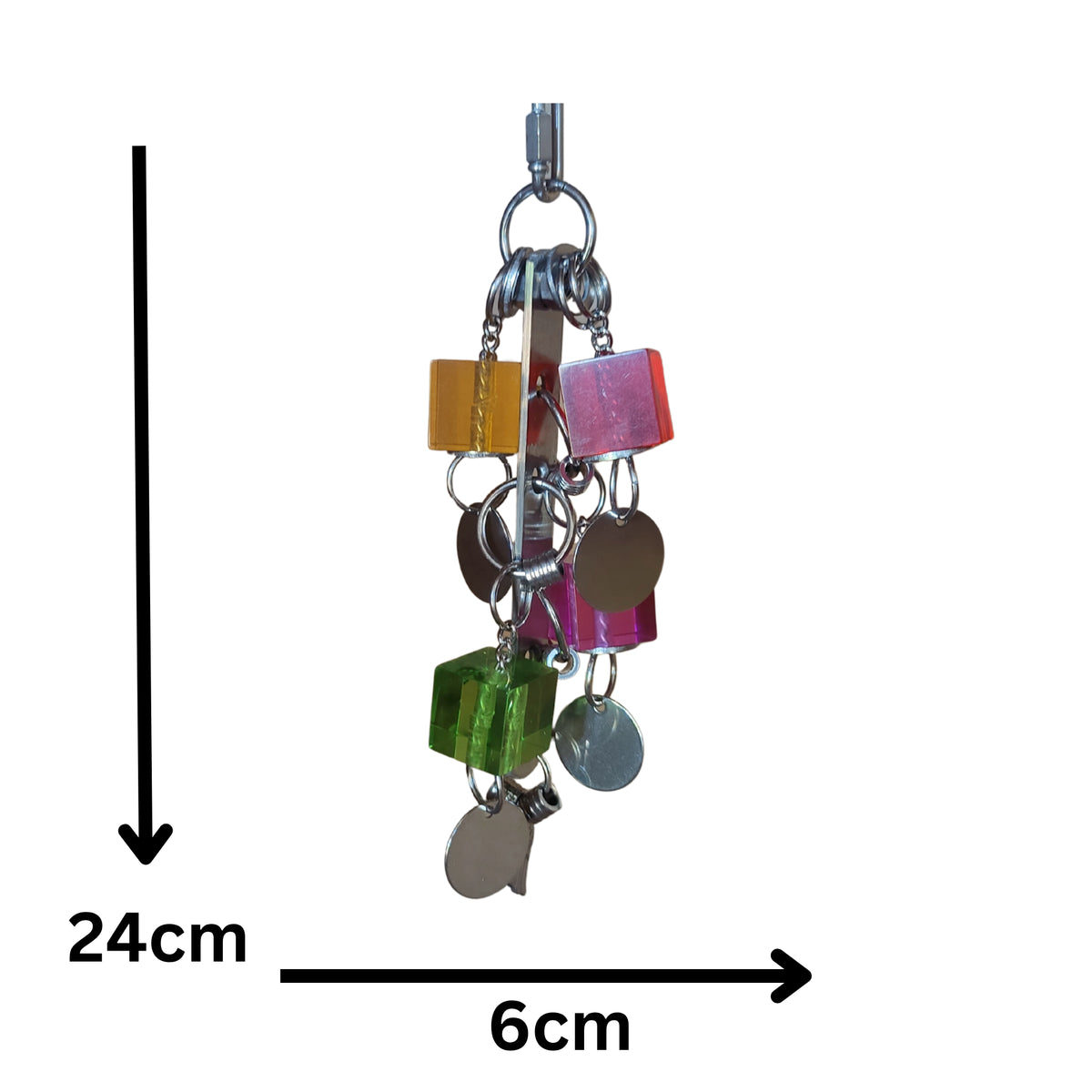 Stainless Steel with Acrylic Cubes Bird Toy Lou Lou Bells Bird Toys