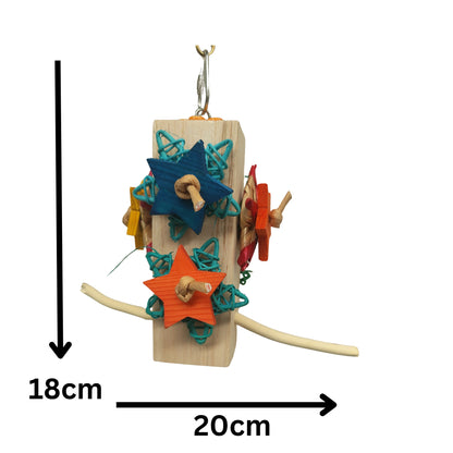measurements of the star block bird toy