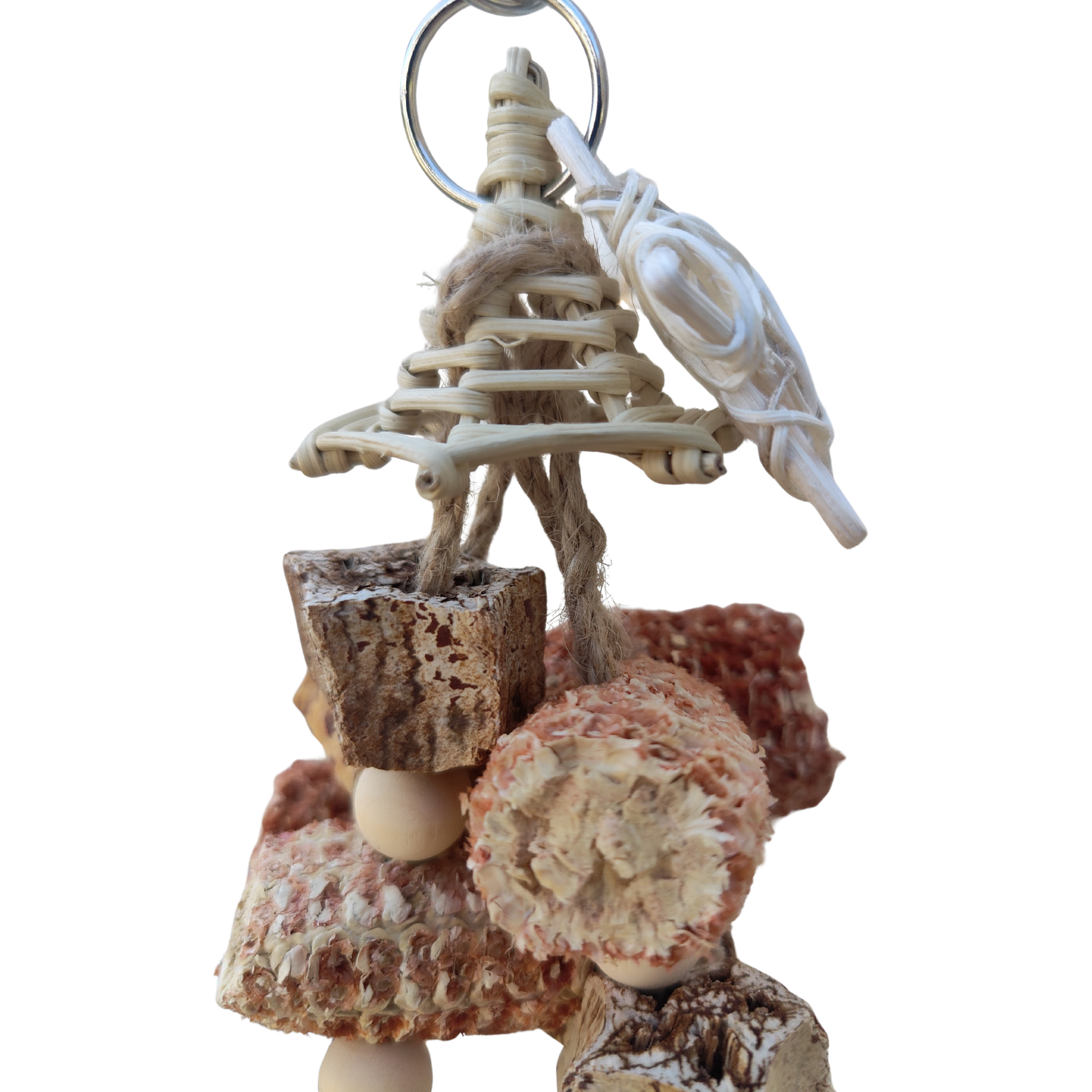 close up of the star hat bird toy