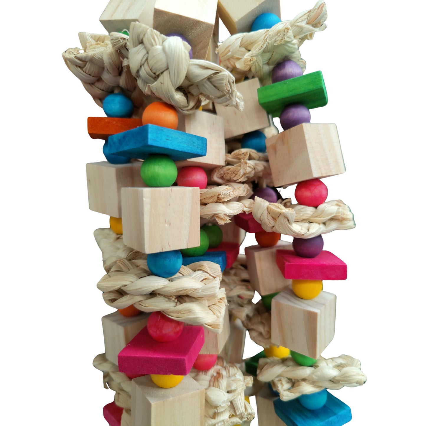 close up of the stunning block bird toy