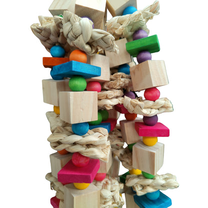 close up of the stunning block bird toy
