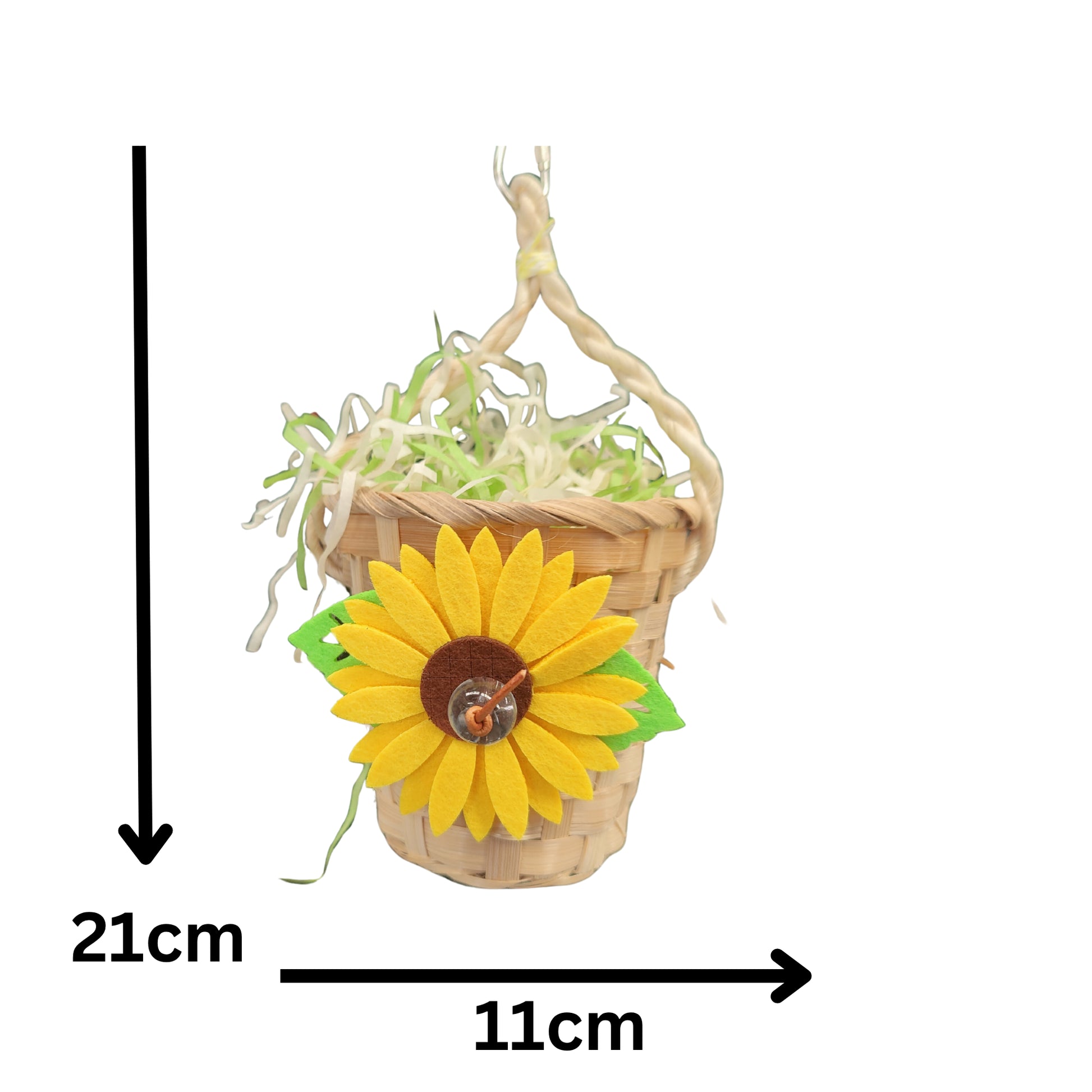 measurements of sunflower pot bird toy