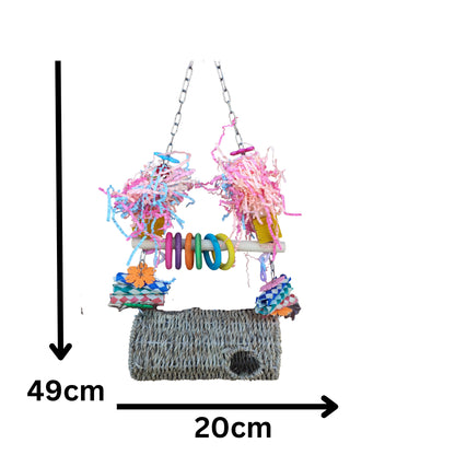 measurements of the swing and tunnel bird toy