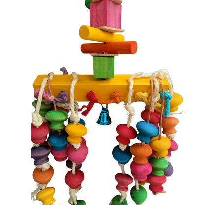 close up of the tall and lanky bird toy