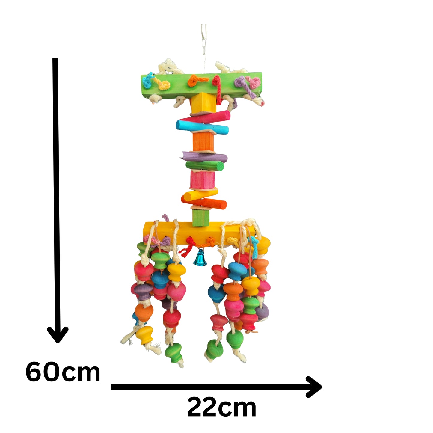 measurements of the tall and lanky bird toy