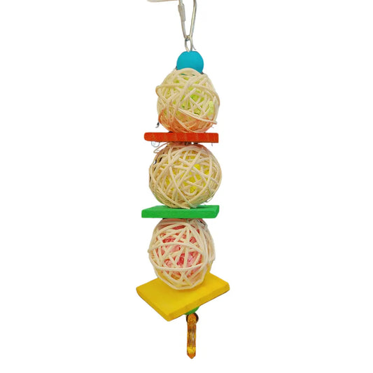 three cane balls stack bird toy