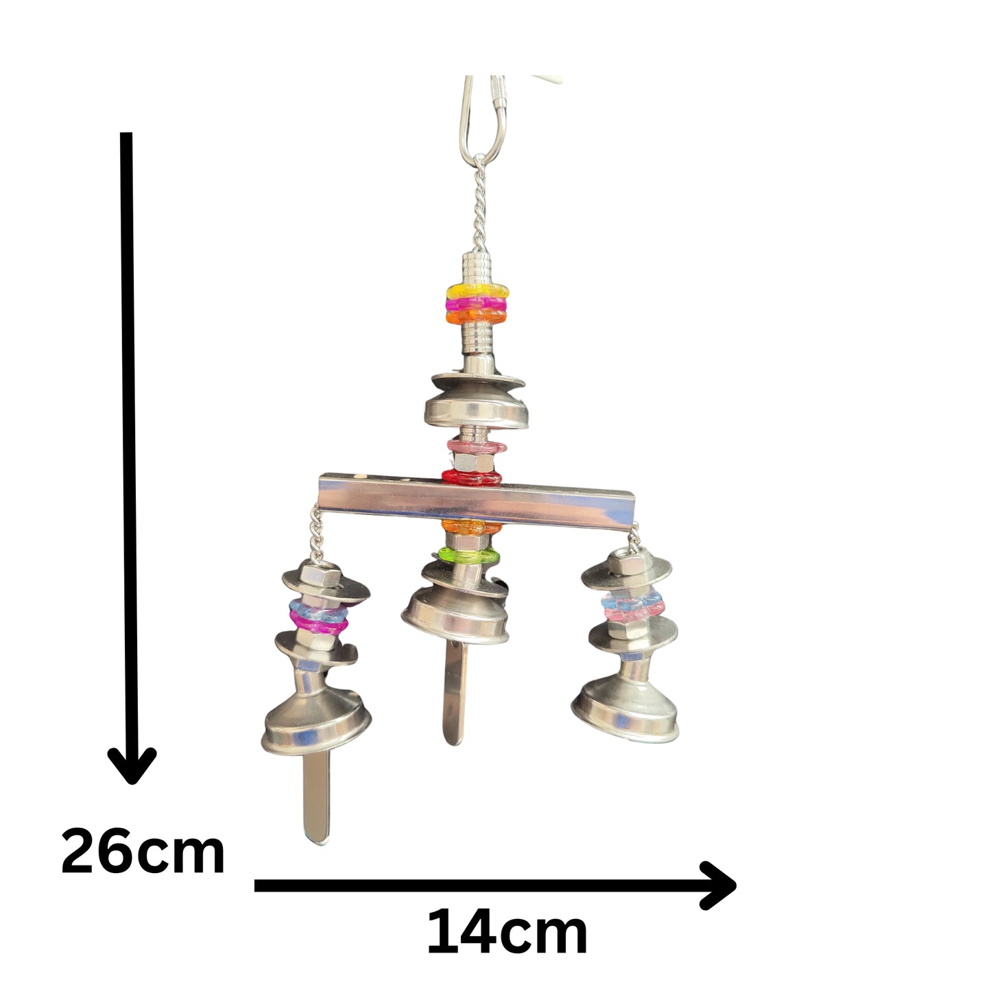 measurements of the trio of stainless steel bells