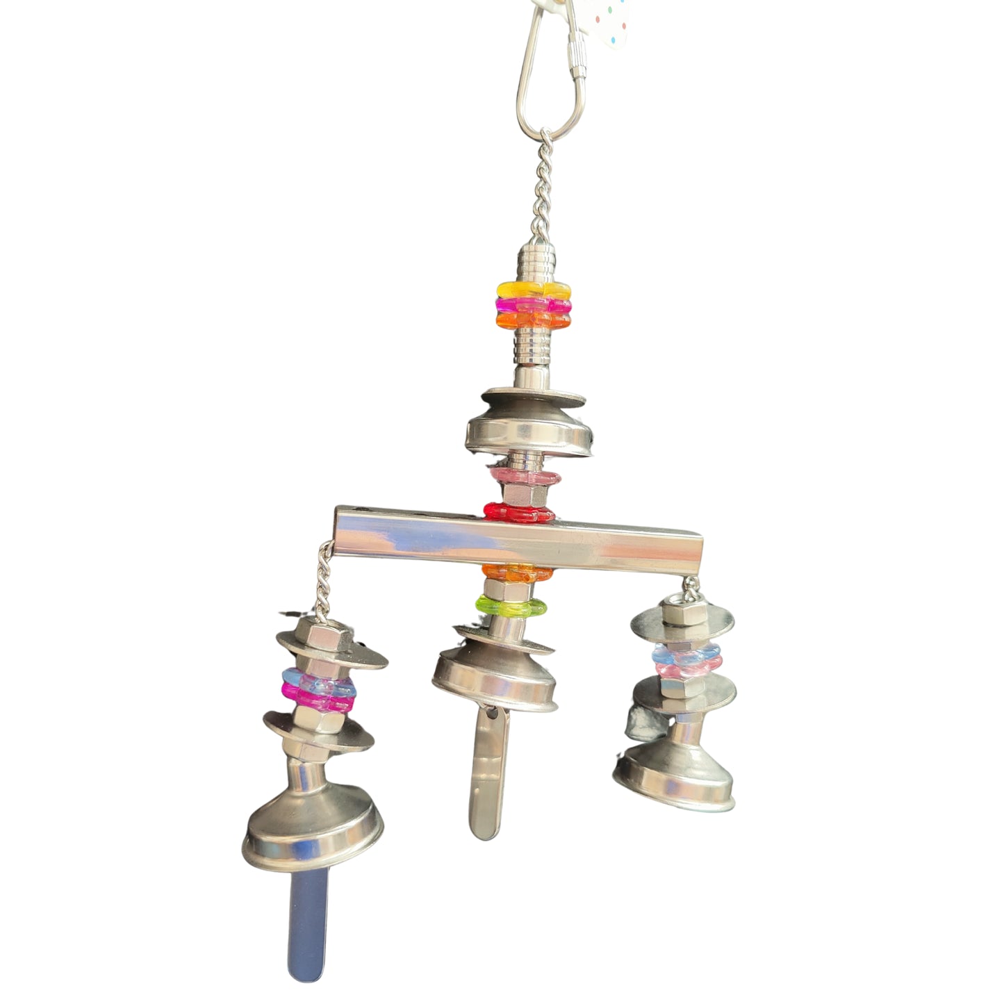 bird toy with 3 stainless steel bells