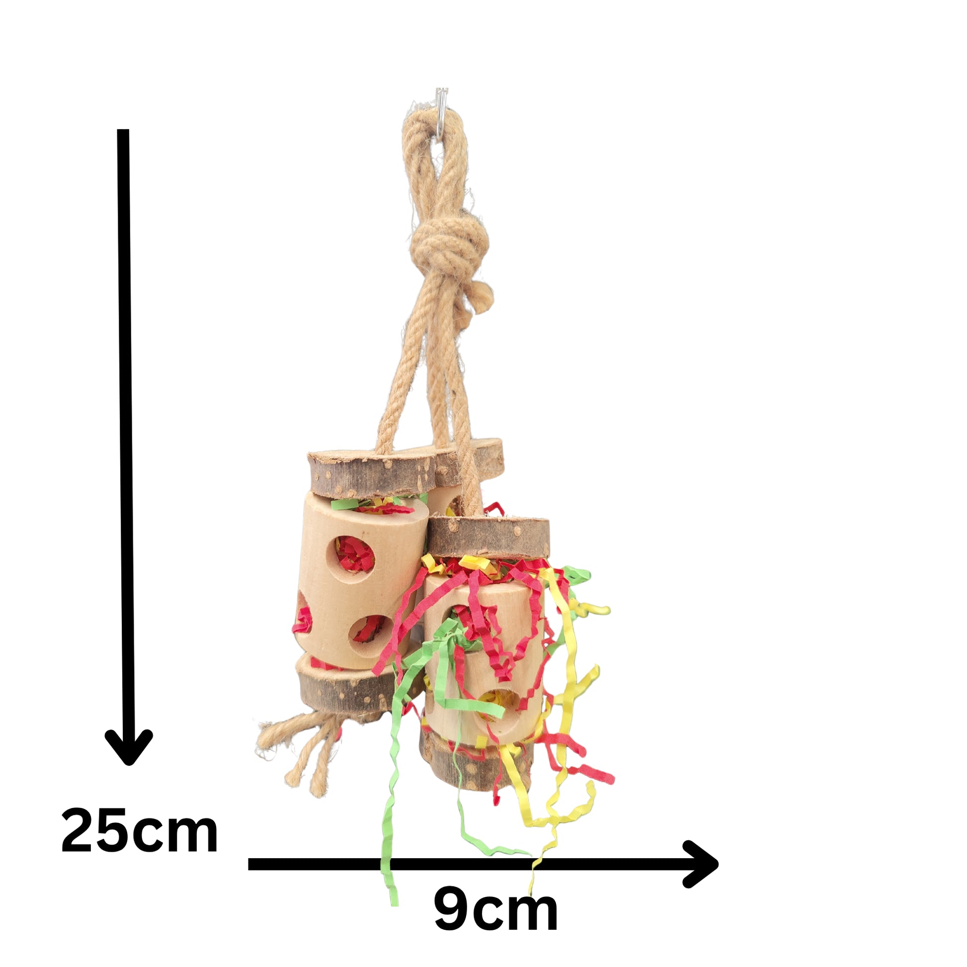 measurements of the triple barrels bird toy