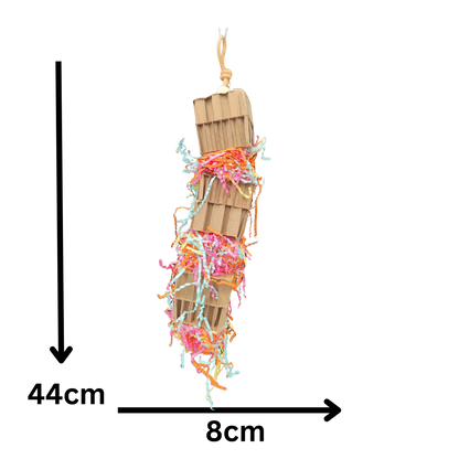 measurements of the tripple cardboard tower bird toy