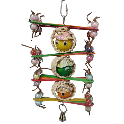 Tripple Faces Bird Toy Lou Lou Bells Bird Toys