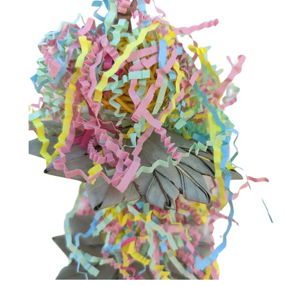 close up of tripple flower bird toy