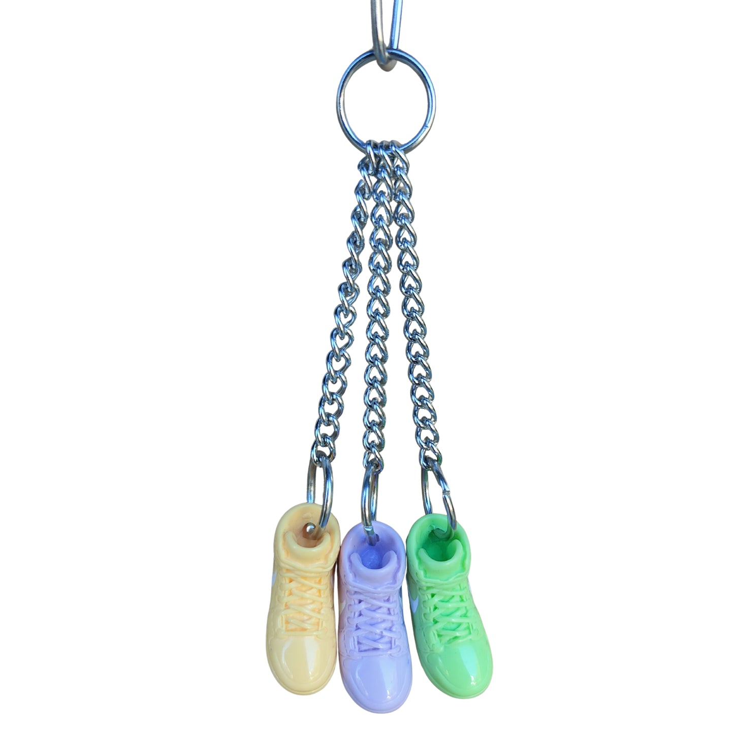 three plastic shoes bird toy