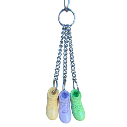 three plastic shoes bird toy