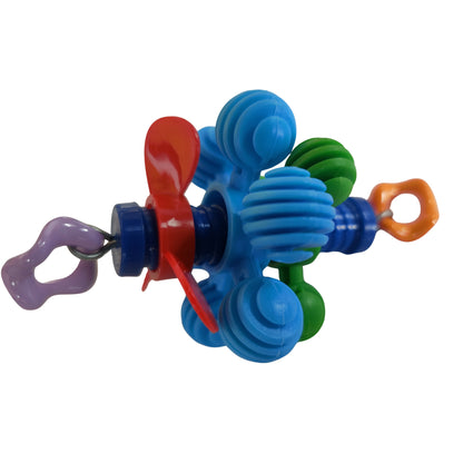 foot toy for birds with three spinners