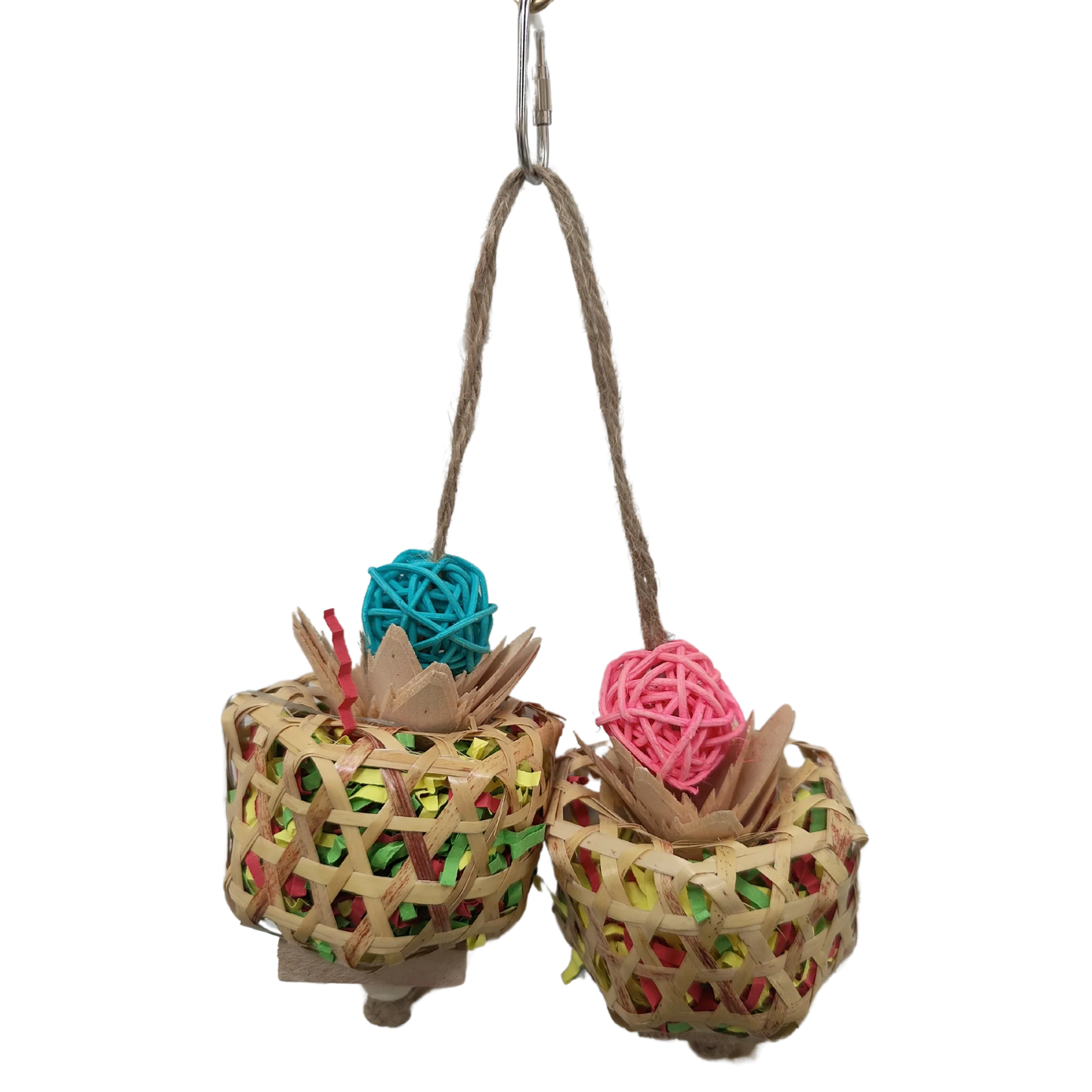 Two Hanging Pots Bird Toy