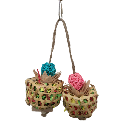 Two Hanging Pots Bird Toy Lou Lou Bells Bird Toys