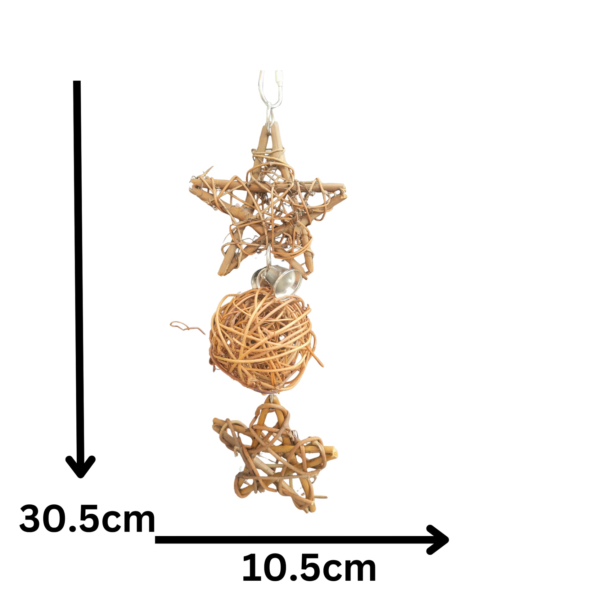 measurements of the two stars bird toy