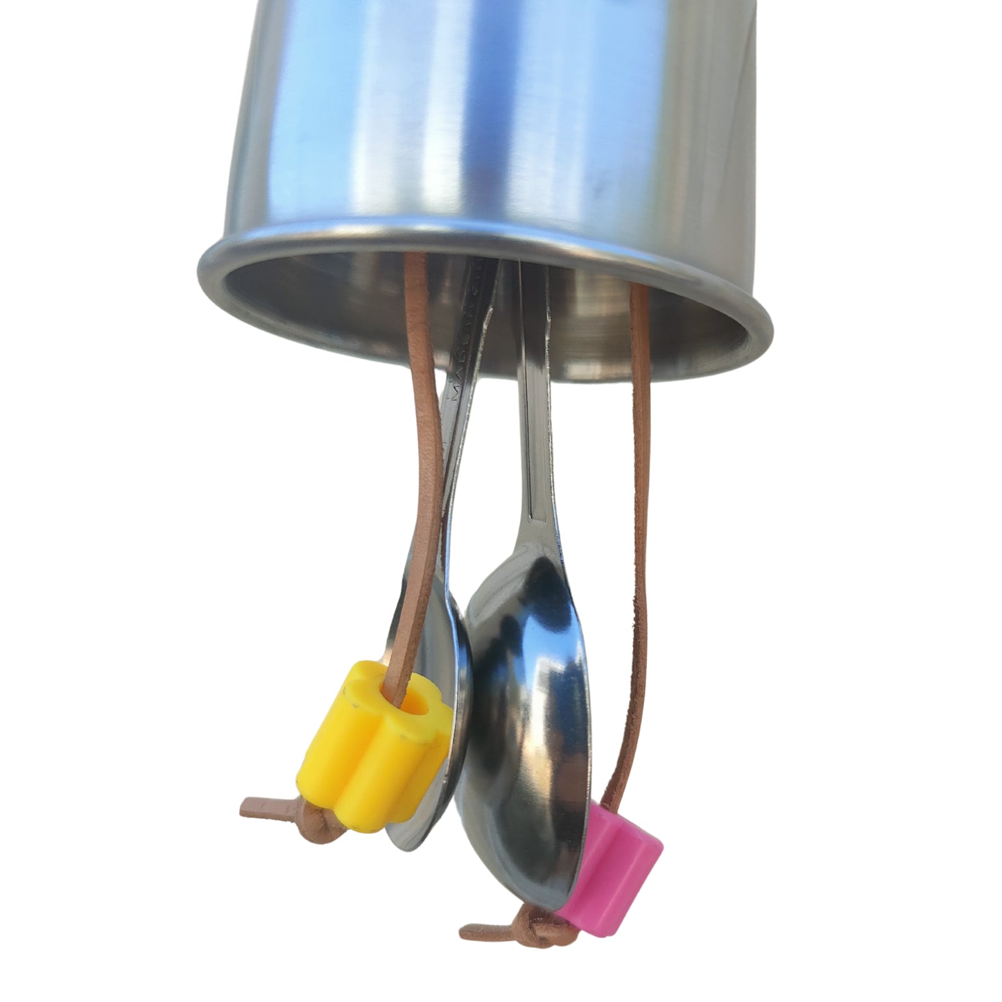 close up of upside down cup bird toy