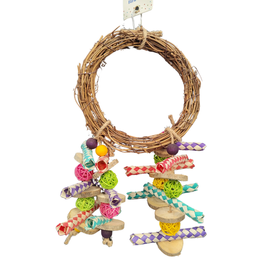 Vine Ring and Coloured Shredables Bird Toy