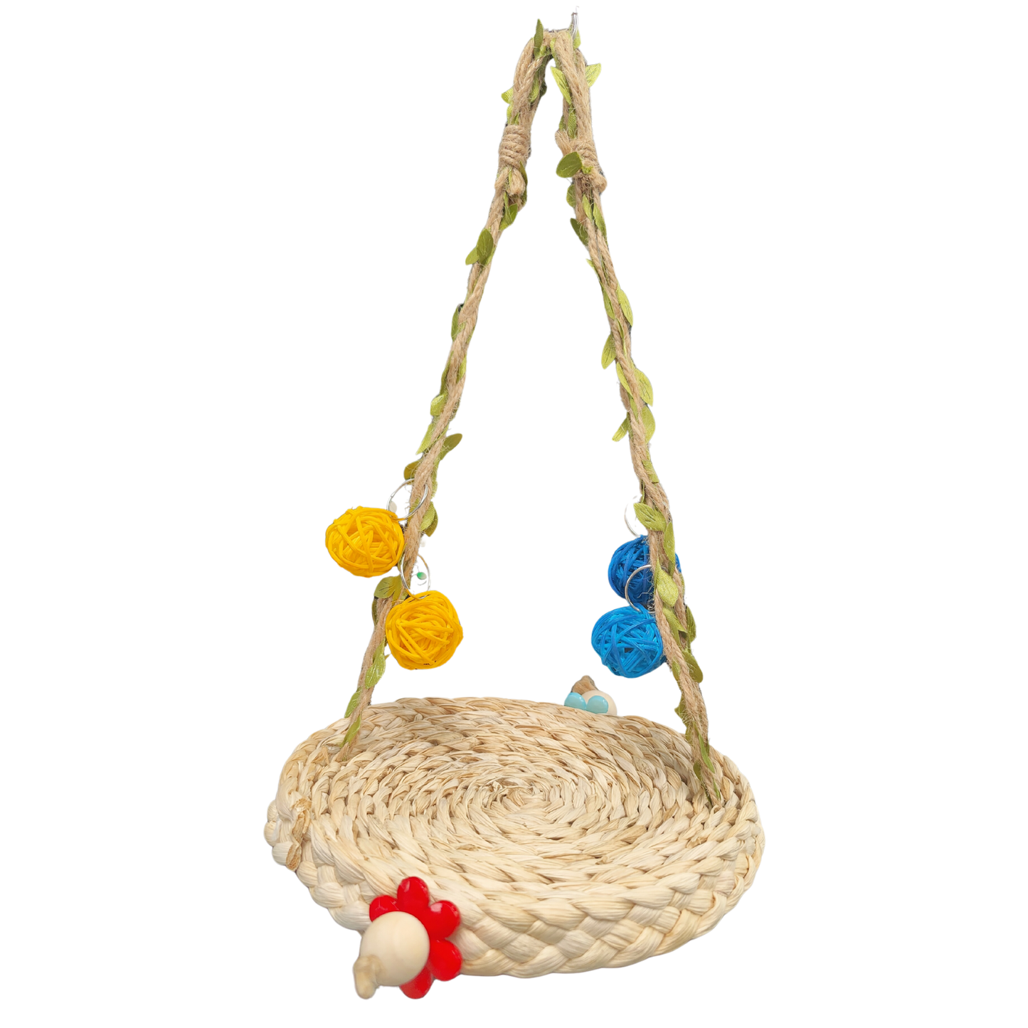 natural hanging vine swing bird toy
