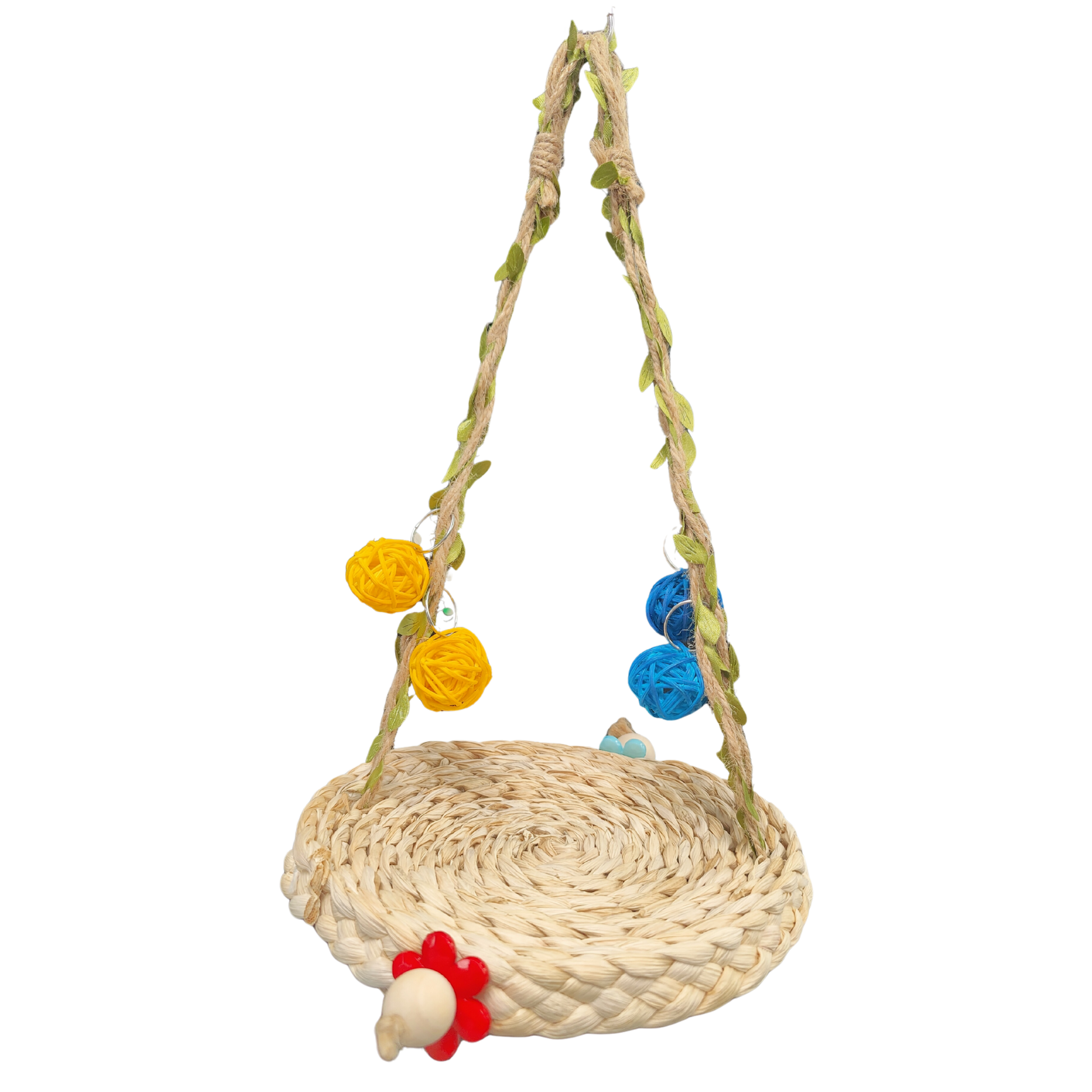 natural hanging vine swing bird toy