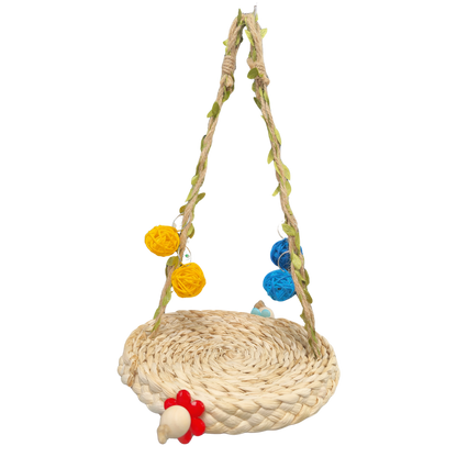 natural hanging vine swing bird toy
