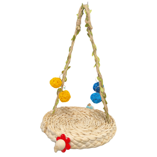 natural hanging vine swing bird toy