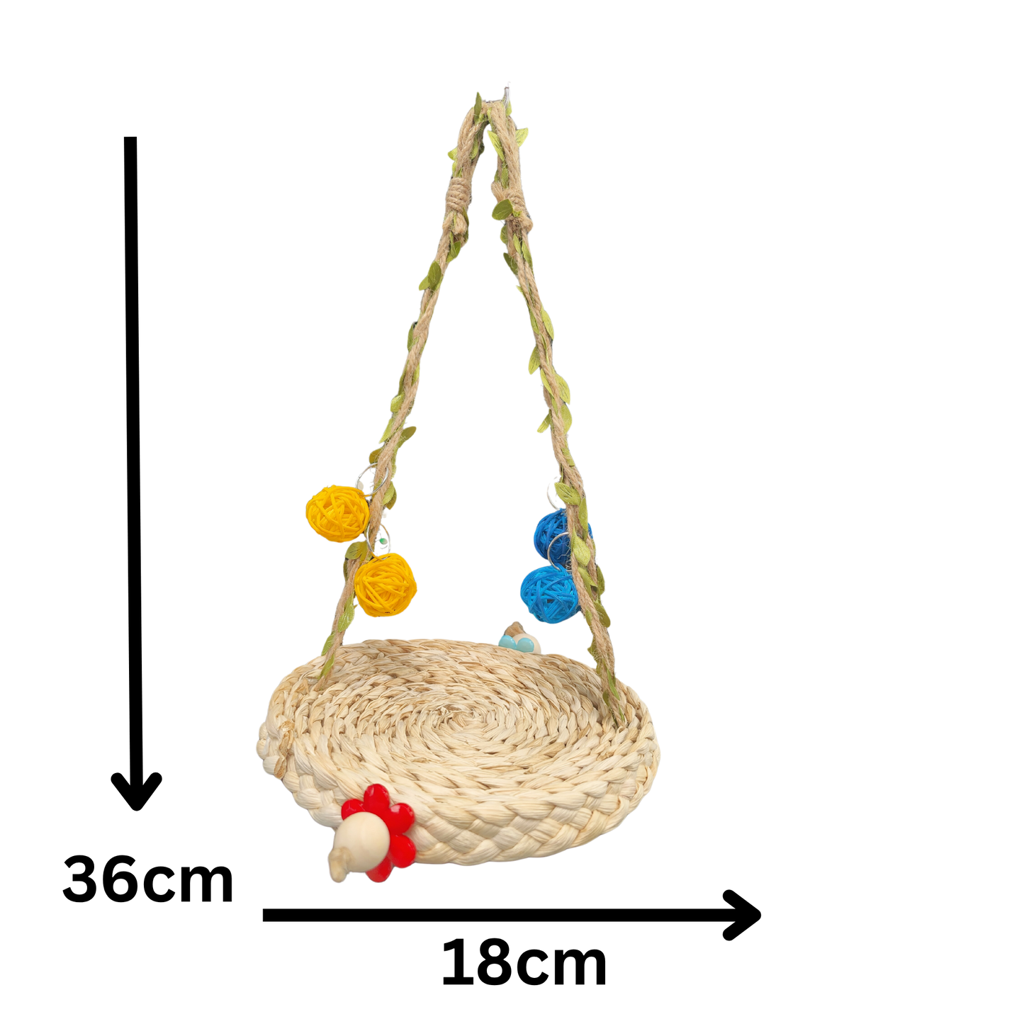 measurements of the vine swing bird toy