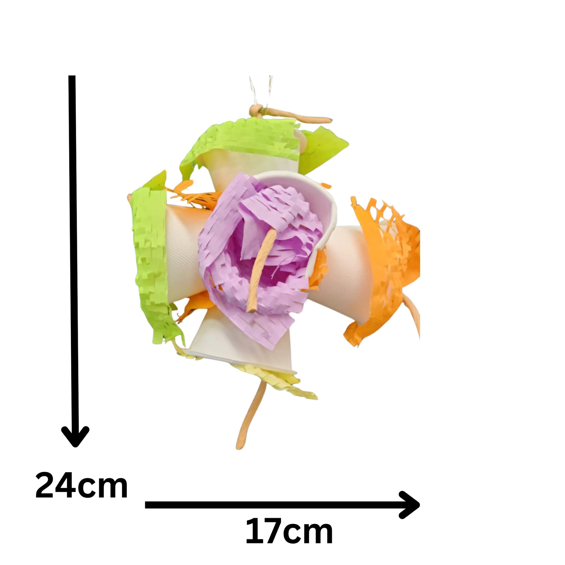 measurements wiffle cups bird toy