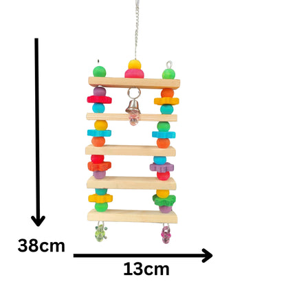 measurements of the wood ball ladder bird toy