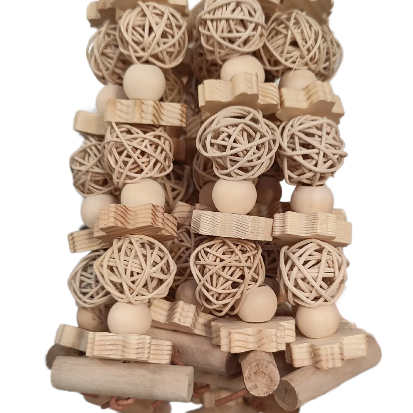 Wood Blocks and Cane Balls Bird Toys