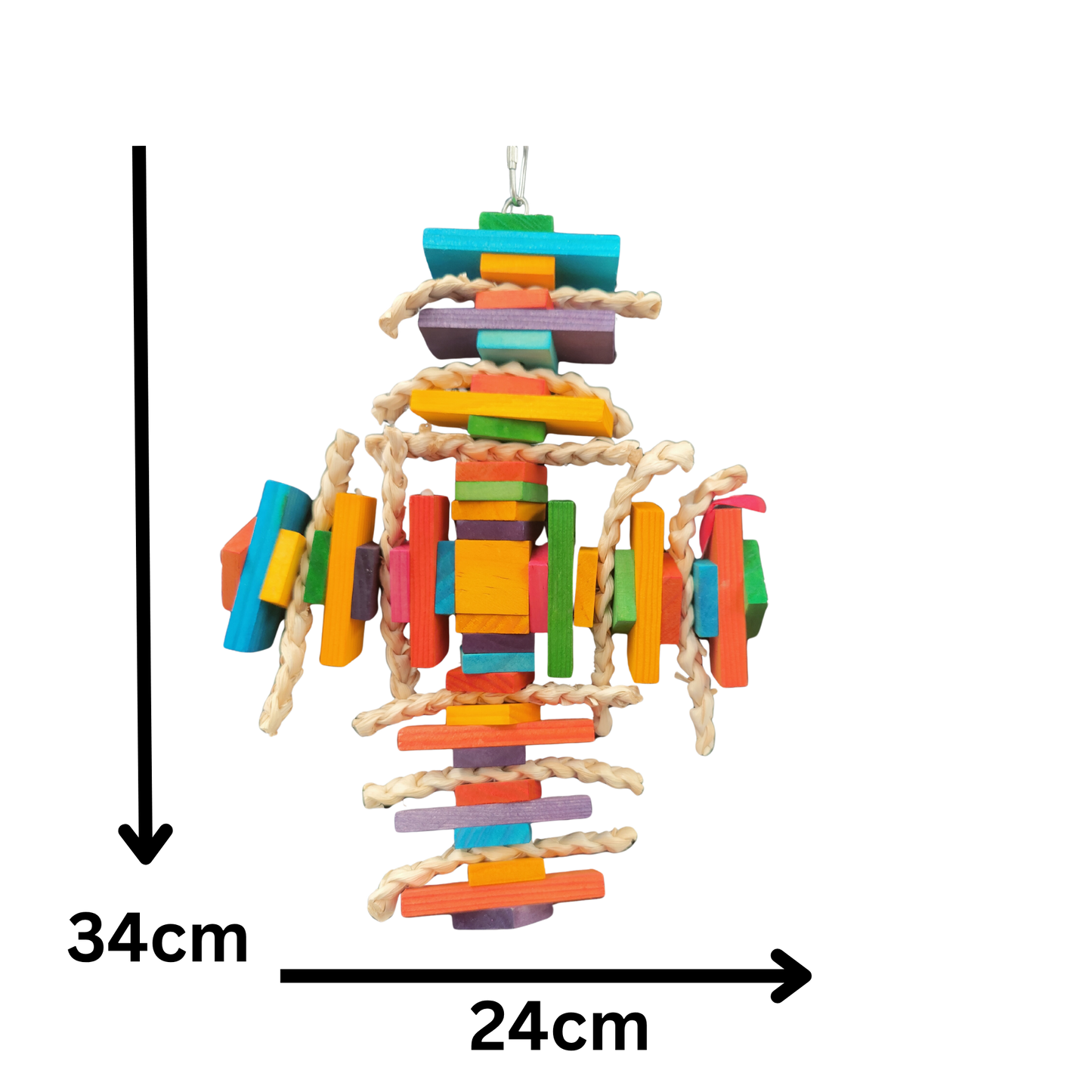 wood cross bird toy measurements
