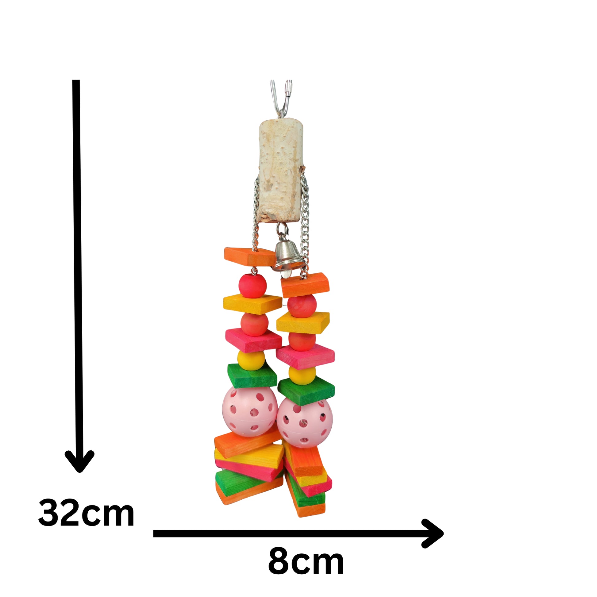 measurements of the wood hanger bird toy