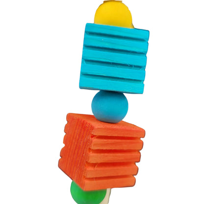 close up wood swing bird toy