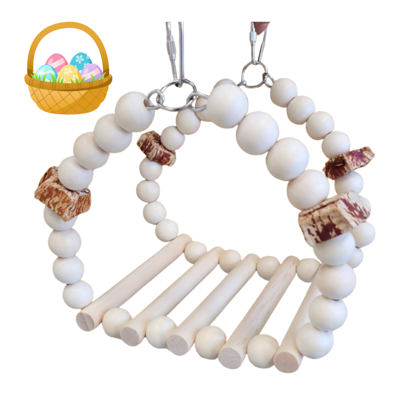 Wood Bridge Swing Bird Toy Lou Lou Bells Bird Toys