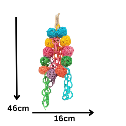 measurements of the hanging coloured cane balls larger version